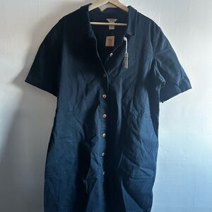 Fire Hose Ltd Shirt Dress Navy Blue